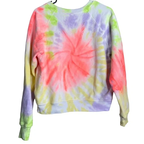 Re/Done Hanes Multicolor Tie Dye Raglan Crewneck Sweatshirt Size M - Picture 3 of 4